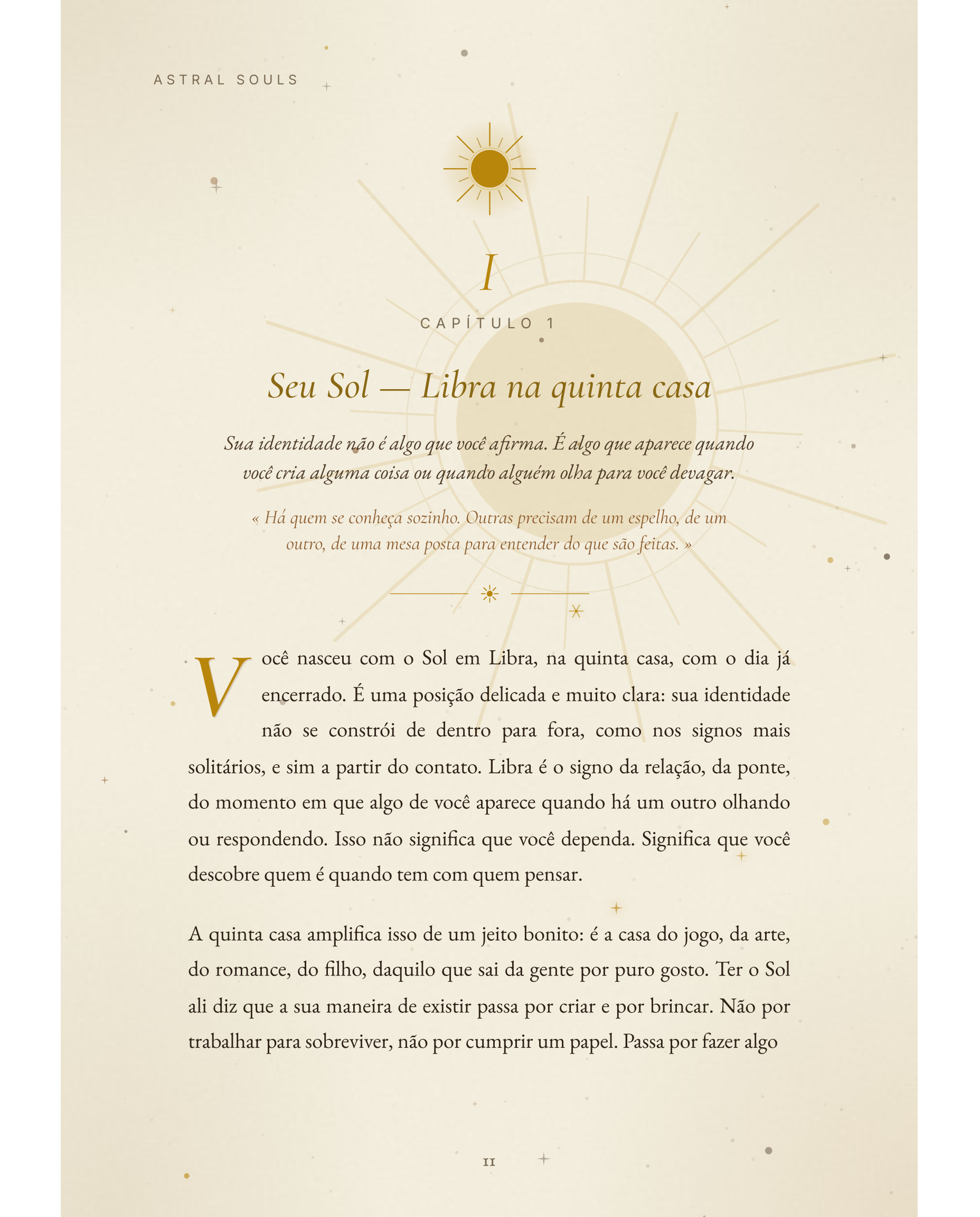 Seu Sol — Quem você é em essência, lido capítulo por capítulo.