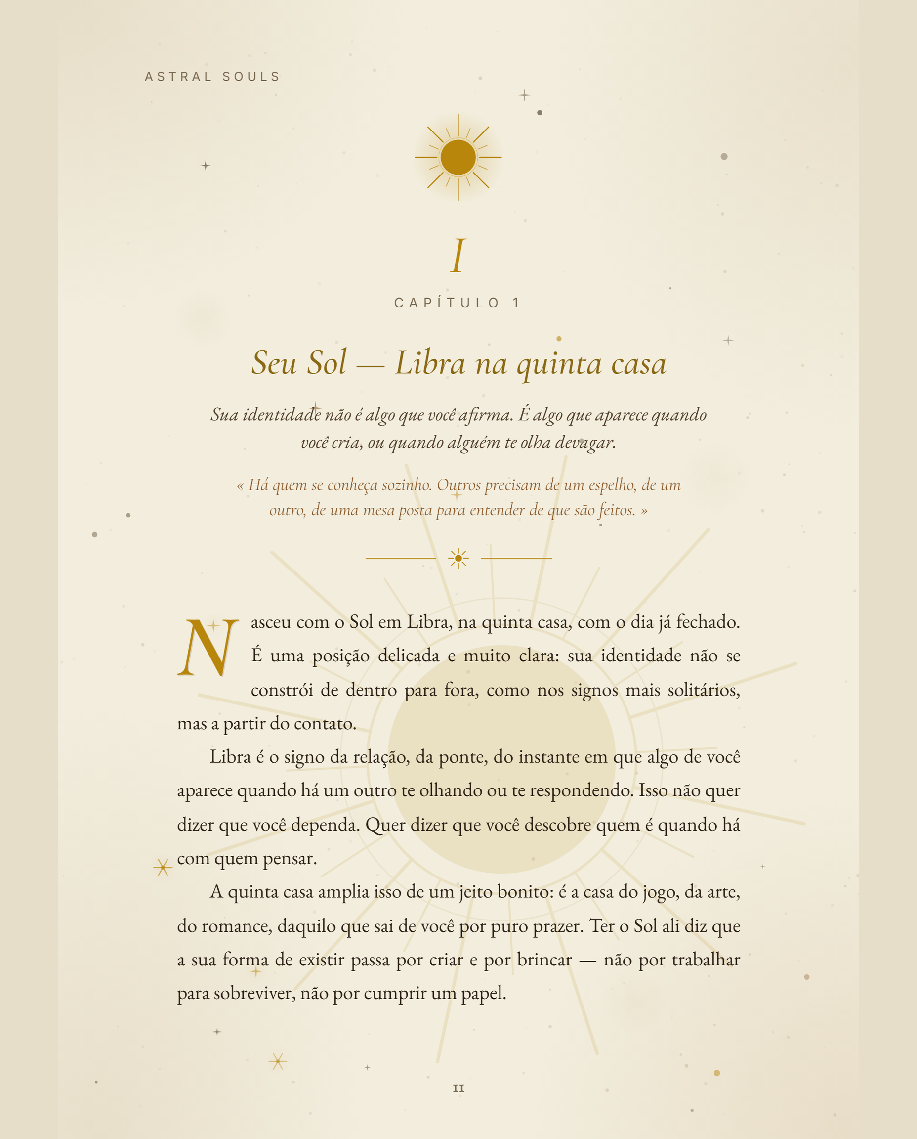 Seu Sol — Quem você é em essência, lido capítulo por capítulo.