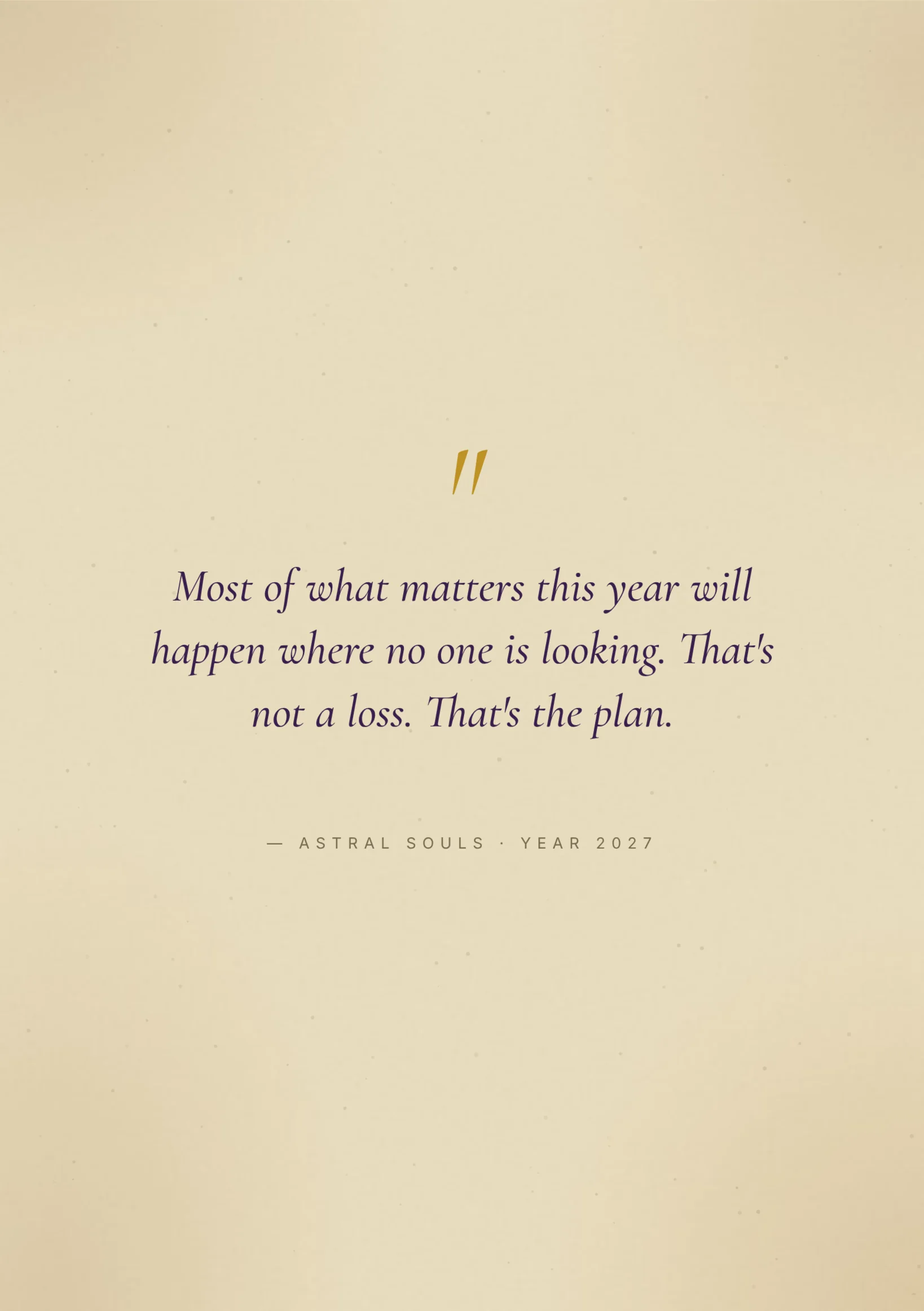 Your synthesis — The closing card and the lesson of the whole year.