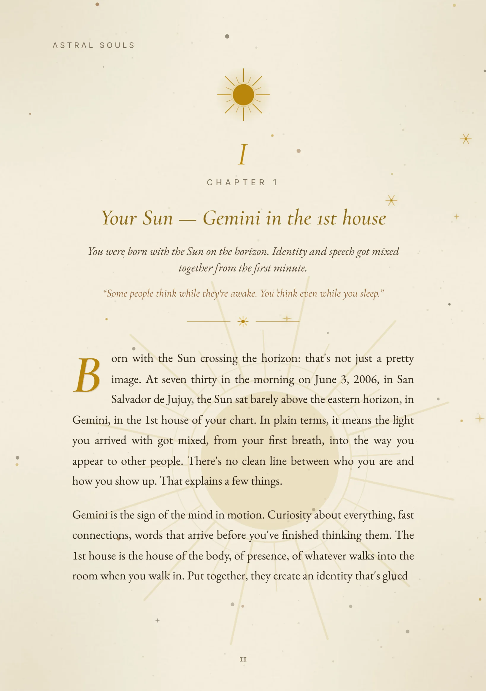 Your Sun — Who you are in essence, read chapter by chapter.