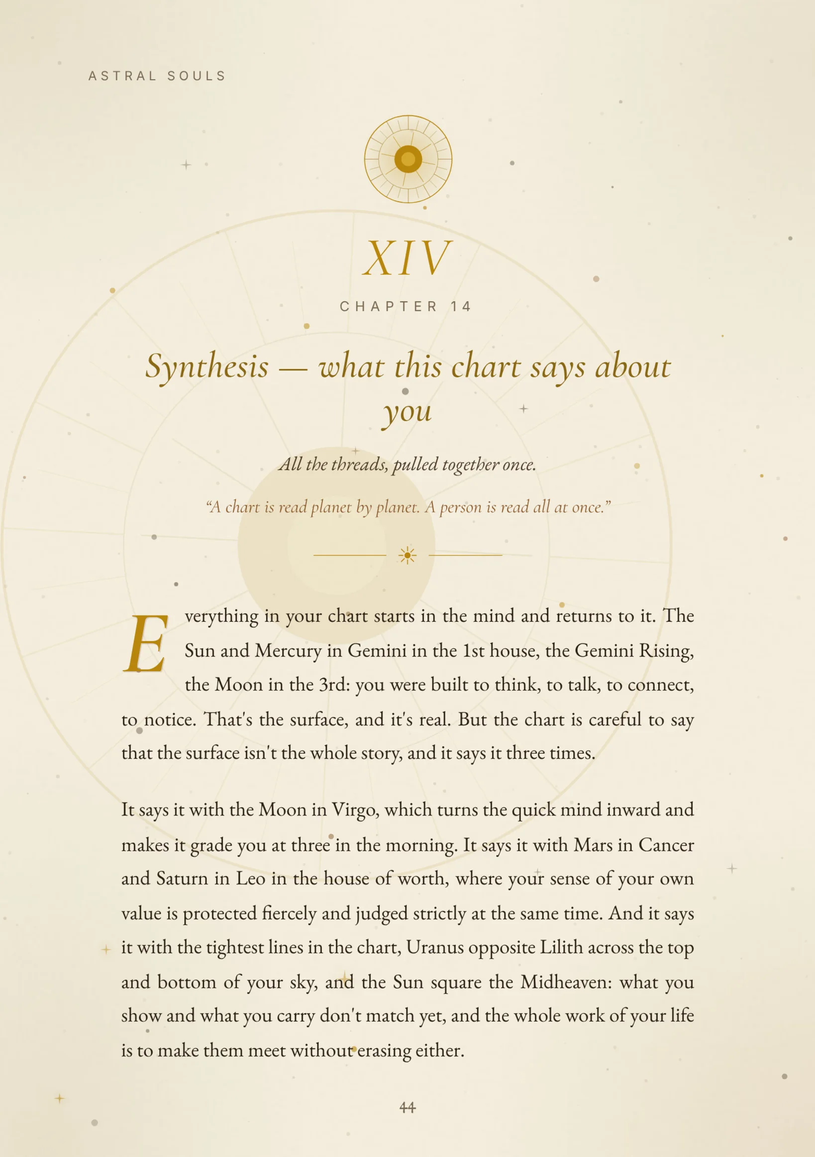 Your synthesis — What you didn't know about yourself yet.
