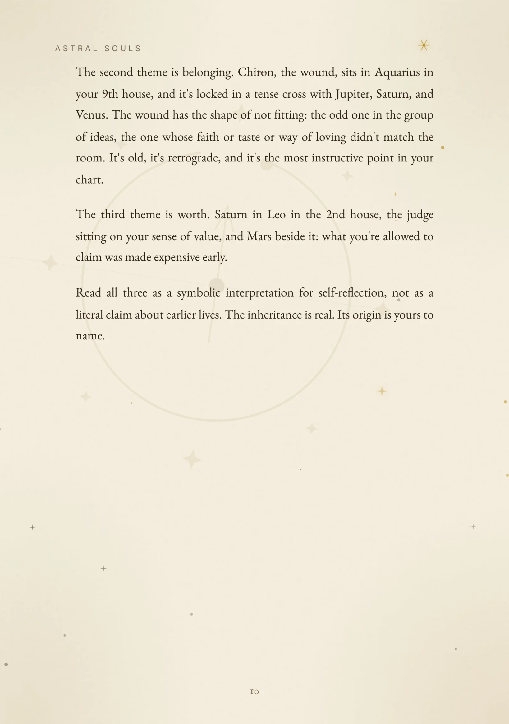 Your oldest wound — Chiron: the pain that comes from another life.